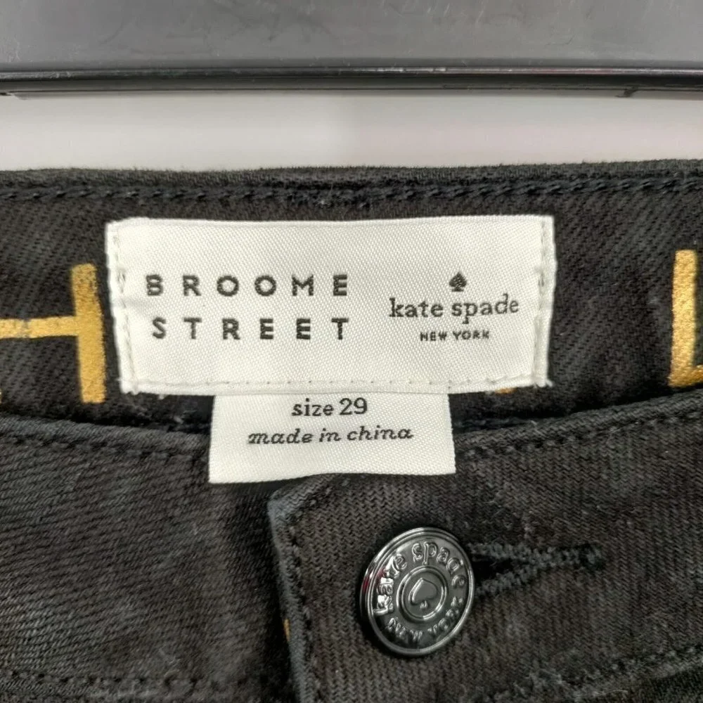 Kate Spade Broome Street Mid-Rise Crop Skinny Jeans Stretch 29 Women Black